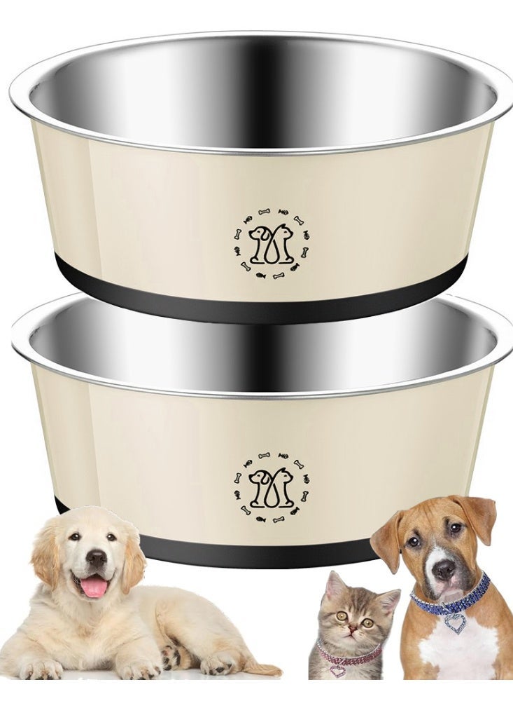 Malaksky Pet Supply Stainless Steel Dog & Cat Food Bowl - Heavy Duty - Stainless Steel, Double Wall Insulated, Non-Slip Elevated Bowl for Medium Small Breed Cat &Dogs, Anti Rust Dishwasher Safe - Image 1